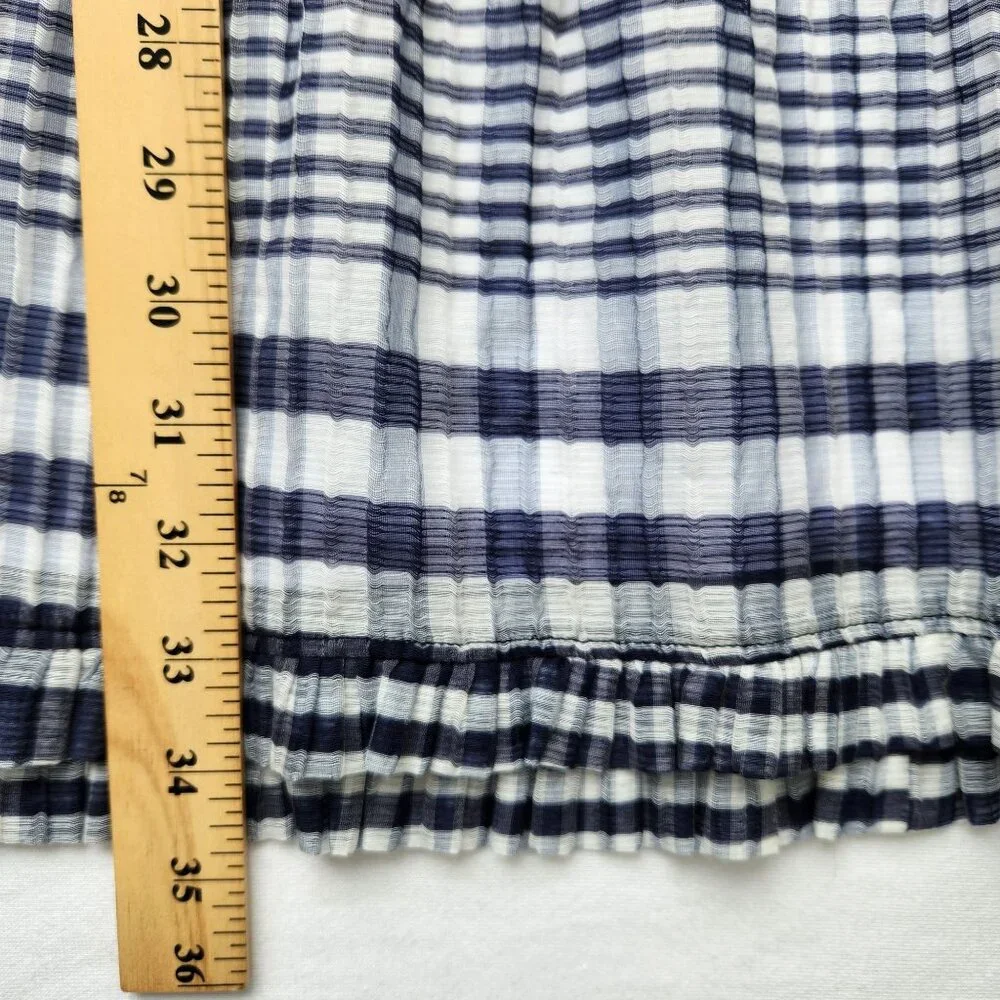 Marie Oliver Bay Dress Organdy Check Blue White Gingham Ruffle Coquette Feminine - Picture 12 of 12